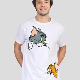 Greylongg Men Graphic Printed Round Neck Cotton Tom & Jerry T-shirt-picture-14