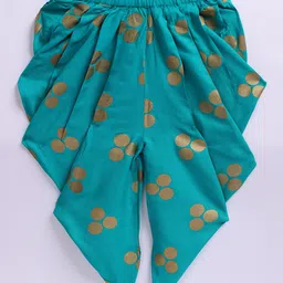 M'andy Rayon Woven Full Sleeves Birds Printed & Sequins Embellished Kurti & Dhoti Set - Green image 5