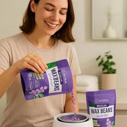 ENORA Unisex Lavender Brazilian Face Wax - 100 g With Pan & Spatula image 5