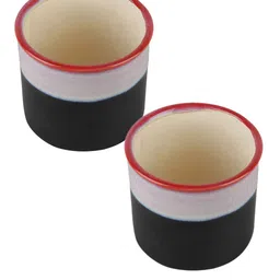 VarEesha Set of 2 Black & White Cylindrical Ceramic Planter image 2