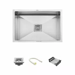 LIPKA 32x20x10 inch Matte Finish Stainless Steel Single Bowl Handmade Kitchen Sink, HMSB14-304-image-99