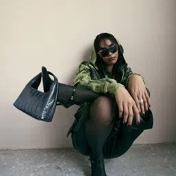 the Misnomer Unisex Textured Leather Mini Handheld Bag image 2