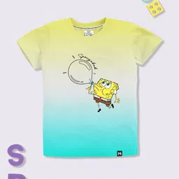 YK X Minute Mirth Boys Spongebob Graphic Printed T-shirt-image-27
