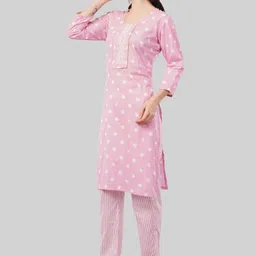EELIKA Women Printed Regular Pure Cotton Kurta Set image 1