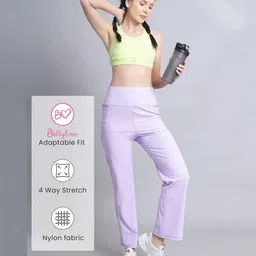 Zelena Solid High Waisted Postpartum Leggings - Lavender Purple-picture-25