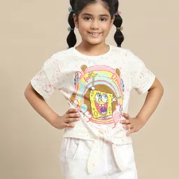 Kidsville Spongebob Squarepants Featuring Half Sleeves Character Printed Tee - Off White-picture-19