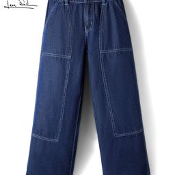 arias by lara dutta Arias Cotton Woven Full Length Straight Fit Washed Jeans - Blue-picture-13