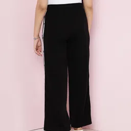 Lil Tomatoes Cotton Looper Side Taped Track Pants - Black image 3