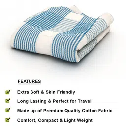 Athom Living 100% Cotton Bath Towel Pin Stripes Print - Blue image 3