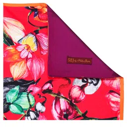 SEJ by Nisha Gupta Floral Red Table Runner - Red image 3
