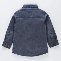 Babyoye 100% Cotton Full Sleeves Embroidered Denim Shirt - Blue image 3