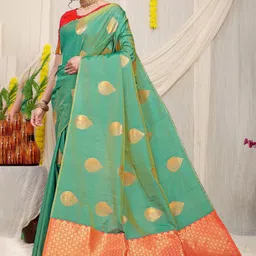 Royal Rajgharana Saree Ethnic Motifs Woven Design Zari Pure Silk Banarasi Sarees-picture-32