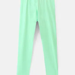 Pine Kids Full Length Stretchable Cotton Leggings Solid & Checked Pack Of 2 - Green & Grey image 5