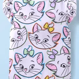 Babyhug Disney Interlock Knit Frill Sleeves Front Open Jhablas With Aristocats Marie Graphics Pack Of 3 - Pink White image 5