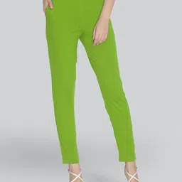 LYRA Women Green Smart Solid Trouser-image-75