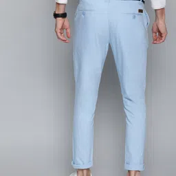 Mast & Harbour Men Blue Regular Fit Solid Chinos image 3