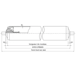 Interroll PVC Round Conveyor Roller Spring Loaded 20mm Dia. x 350mm L Steel 6mm Spindle 367mm Overall Length, 11AYS20C03 - 350 image 2
