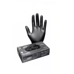 Traffi TD05 Black Powder-Free Nitrile Disposable Gloves Size- XXL, A-TD05-BK-XXL (Pack of 50 Pair)-picture-36