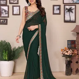 Jhilmil Fashion Poly Georgette Saree With Unstitched Blouse Piece-picture-37