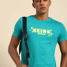 Being Human Brand Logo Printed Pure Cotton Casual T-shirt-image-25