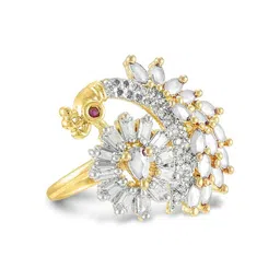 CHARMS Charms Partywear Designer Collection Alloy Cubic Zirconia Gold Plated Ring-picture-37