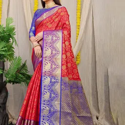 Royal Rajgharana Saree Woven Design Zari Silk Cotton Kanjeevaram Saree-picture-29
