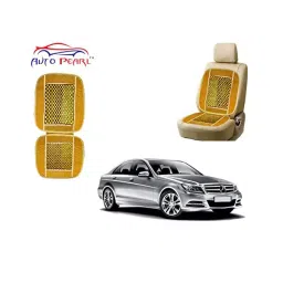 Auto Pearl Car Wooden Bead Seat Cushion with Beige Velvet Border for C180 - Set of 2Pcs-image-65