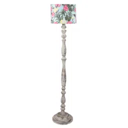 Tucasa TC-147 56.5 Inch Floral Print Floor Lamp with Metal Base-picture-48