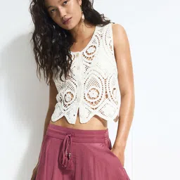 H&M Women Airy Drawstring Shorts-picture-19