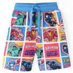 babyhug marvel Babyhug Disney Cotton Terry Knee Length Shorts With Avengers All Over Print - Multicolor-picture-34