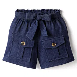 CrayonFlakes Cotton Solid Shorts - Navy Blue-image-97
