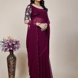 K 5 Fashion Embroidered Pure Georgette Saree-picture-8