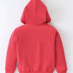 Fido Looper Full Sleeves Hooded Sweatjacket with Love Embroidered - Rust Red image 2