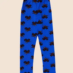 Junitos Pack Of 2 Cotton Bird Printed Ankle Length Leggings - White & Blue image 4