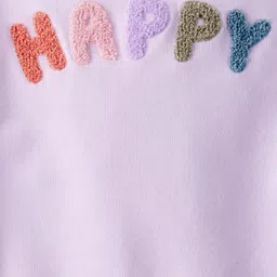 Carter's Knit Full Sleeves Pullover Sweatshirt with Text Embroidery - Purple image 4