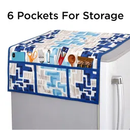 E-Retailer 5-Pcs Blue & White Printed Refrigerator Covers image 5