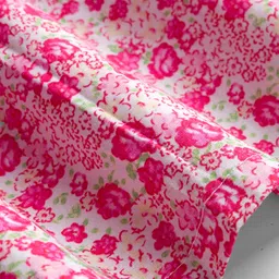 ToffyHouse Cotton Woven Full Sleeves Front Open Frock with Floral Print & Belt - Pink image 4