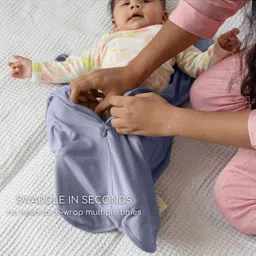 Cocoon Care Bamboo Arms Up Swaddle Pod For Babies 1-3M Blue image 3