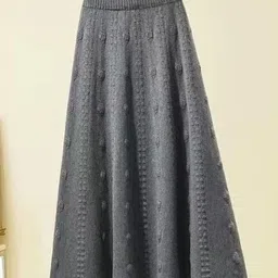 miss mosa by akanksha Alamode By Akanksha Grey Semeah Statement Woolen Pleated Skirt image 1