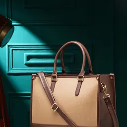 ALL ABOUT HER Textured PU Structured Tote Bag with Bow Detail image 3