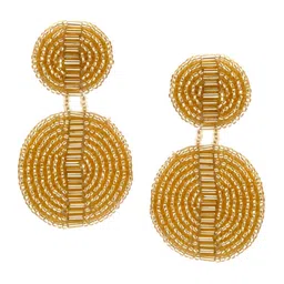 Crunchy Fashion Gold-Plated Handmade Circular Drop Earrings image 2