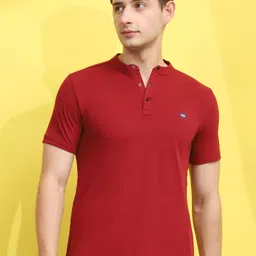 Cloak & Decker by Monte Carlo Men Solid Mandarin Collar T-shirt-picture-20