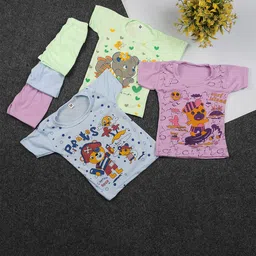 CORTICA Girls Pack Of 3 Printed Short Sleeves Pure Cotton T-shirt With Shorts-picture-37