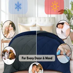 tundwal's Blue & Grey Geometric Heavy Winter 210 GSM Double Bed Comforter image 4