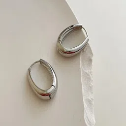 TEULRIP Korean Silver-Plated Contemporary Hoop Earrings-image-37