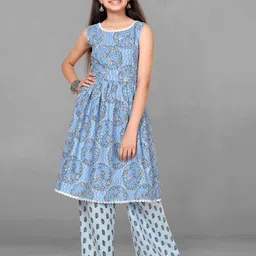 BAESD Girls Floral Printed Regular Kurta with Palazzos-picture-48