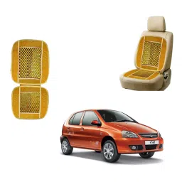 Auto Pearl Polyester, Cotton Front Vehicle Seating Pad Beige for Tata Indica-picture-27