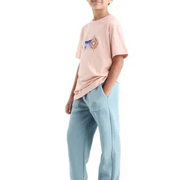 RARE ONES Boys Textured Mid Rise Cotton Track Pants-image-80