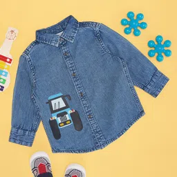 Pantaloons Baby Full Sleeves Car Printed Shirt - Blue-picture-36