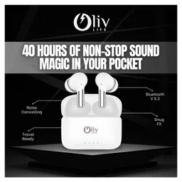 OlivLife Wireless Earbuds, White, Bluetooth in-Ear Headphones with Charging Case ( White) image 2